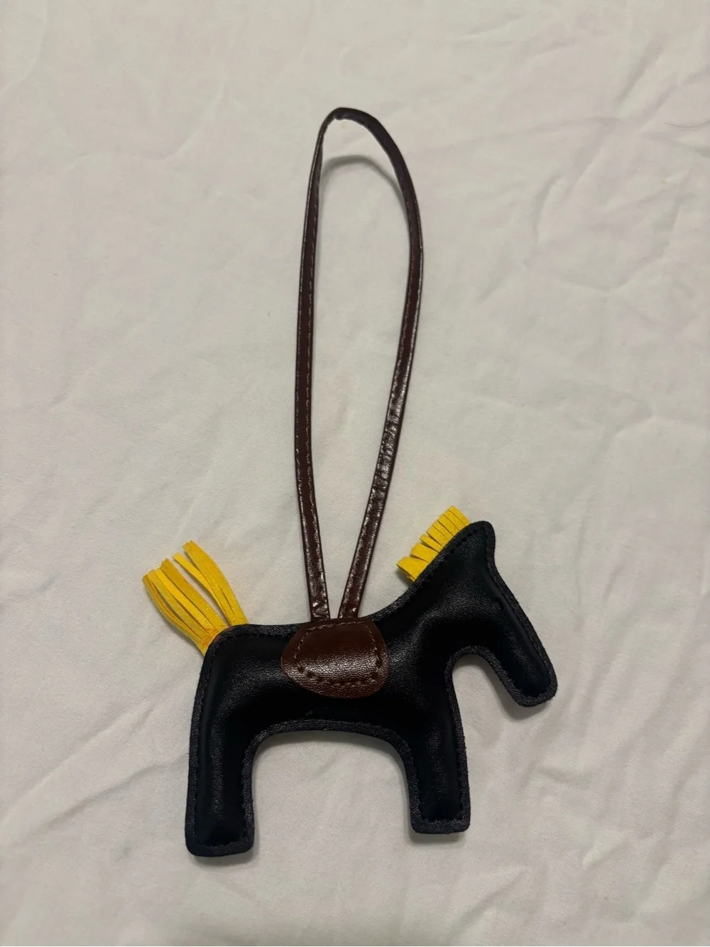 Black Horse Bag Charm with Yellow Mane